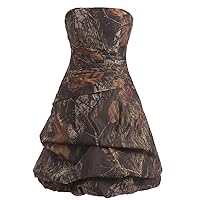 Womens Strapless Short Pick-up Camo Cocktail Party Prom Dress
