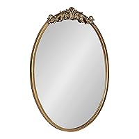 Kate and Laurel Arendahl Ornate Glam Oval Wall Mirror, 18 x 24, Antique Gold, Beautiful Bohemian Mirror for Wall
