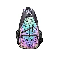 Geometric Backpack Holographic Luminous Backpack Messenger Bag Multi-Function Shoulder Diagonal Cross Bag Chest Bag NO.1