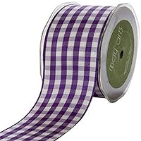 May Arts 1-1/2-Inch Wide Ribbon, Purple Check