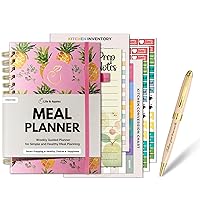 Life & Apples Meal Planner Notebook and Pen Set - Weekly Meal Prep Journal with Grocery List for Menu Planning, Healthy Diet and Weight Loss Tracking