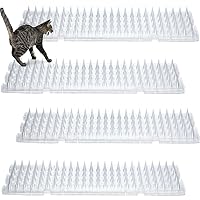 32 Pack Scat Repellent Cat Mat with Spikes Outdoor Indoor Cat Deterrent Mat Pet Training Plastic Mats Keep Cats Dogs Away (16 x 3 Inches)