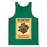 Vintage Pug Wanted Poster Cute Western Cowboy Funny Pug Dog Tank Top for Men Women
