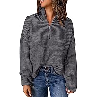 Long Sleeve Shirts For Women Fall Turtleneck Tunic Tops Lightweight Sweatshirts 1/4 Zip Pullover Kint Dressy Casual