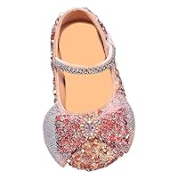 Slide Girls Shoes Cute Bow Mary Jane Shoes Ballerina with Satin Ankle Tie for Wedding Birthday Party Girls Water