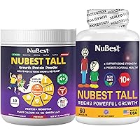 Bundle Protein Powders for Kids & Teens with Vanilla Plant-Based 10 Serving Tall 10+ 60 Capsules - Optimized Height Growth, Bone Strength, Height Growth Nutrition for Kids & Teens