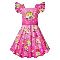 Toddler Princess Dress for Girls, Kids Rose Costume, Game Movie Dress Up Play Wear