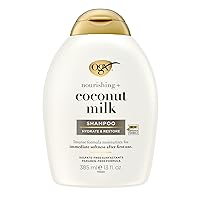 Nourishing + Coconut Milk Moisturizing Shampoo, Hydrating & Restoring Shampoo Moisturizes for Soft Hair After the First Use, Paraben-Free, Sulfate-Free Surfactants, 13 fl. oz