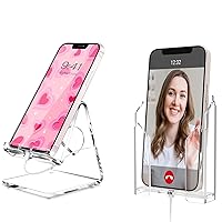 Crpich Acrylic Phone Stand for Desk Acrylic Phone Holder for Wall Mounting