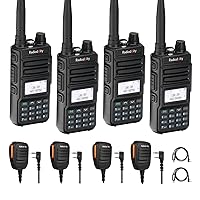 4 Pack Radioddity GM-30 GMRS Radio Handheld + 4 Radioddity RS22 Remote Speaker Mic + 2 Programming Cable