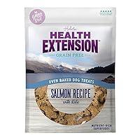 Health Extension Oven-Baked Dog Treat, Gluten & Grain-Free, Puppy Training Dry Biscuit Treats, Salmon & Kale Recipe (6 Oz / 170 g)