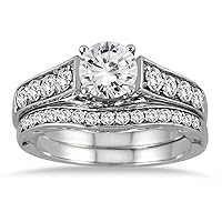 AGS Certified 1 3/4 Carat TW Diamond Bridal Set in 14K White Gold (H-I Color, I1-I2 Clarity)