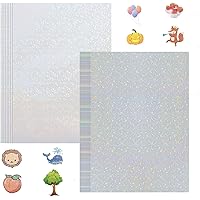 24 Sheets Holographic Laminate Vinyl Sheets (Star-Pattern)+24 Sheets Holographic Laminate Vinyl Sheets(Heart-Patterns)