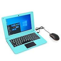 Portable 10.1 Inch Online Learning Computer Laptop Windows 10 OS Preinstalled Quad Core 32GB Netbook HDMI Webcam Office Netflix YouTube (Blue)