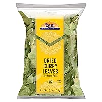 Rani Dried Curry Whole Leaves (Kari Neem Patha) Indian Spice 0.5oz (14g) ~ Non-irradiated | All Natural | Vegan | Gluten Friendly | NON-GMO | Product of USA