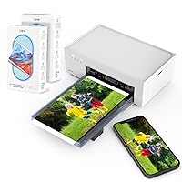 Liene 4x6'' Photo Printer Battery Bundle (100 pcs +3 Ink Cartridges), Wireless Photo Printer for iPhone, Smartphone, Android, Computer, Dye Sublimation Printer, Photo Printer for Travel, Home Use