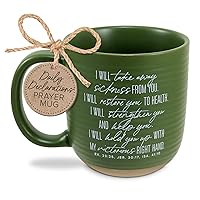 Lighthouse Christian Products I Will Hold You Up Green 20 Ounce Ceramic Coffee Cup Mug