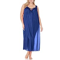 Satin Silk Nightgown For Women - Soft & Breathable Womens Sleepwear- Sexy Short Sleeves Womens Sleepwear, M - Plus Size