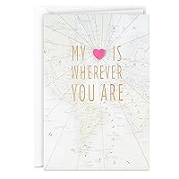 Hallmark Signature Love Card (My Heart is Wherever You Are) for Husband, Wife, Boyfriend, Girlfriend, Spouse