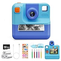 Kids Camera Instant Print,Digital Camera, Selfie 1080P Video Camera with 32G TF Card, Toys Gifts for Girls Boys Aged 3-14 for Christmas/Birthday/Holiday