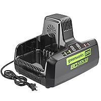 Greenworks PRO 80V 8A Dual Port Rapid Charger | Genuine Battery Charger | Compatible Tools with 75 80V Tools
