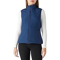 Women's Lightweight Softshell Vest Windproof Fleece Lined Zip Up Sleeveless Jacket for Running Hiking Golf