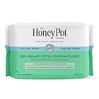 The Honey Pot Company - Everyday Panty Liners for Women - Herbal Infused w/Essential Oils for Cooling Effect, Organic Cotton Cover, and Ultra-Absorbent Pulp Core - Feminine Care - 30 ct