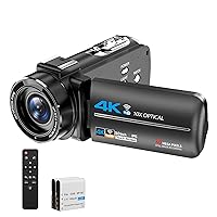 KOMERY 4K Video Camera,10X Optical Camcorder,4X Digital Zoom Vlogging Camera for YouTube,30MP WiFi Camera,Video Recorder with 3.0