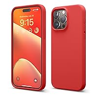 elago Compatible with iPhone 15 Pro Max Case, Liquid Silicone Case, Full Body Protective Cover, Shockproof, Slim Phone Case, Anti-Scratch Soft Microfiber Lining, 6.7 inch (Red)