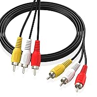 Tengchi 3 RCA Male to Male Composite Cable （ 6 Feet） for Connecting Audio Video Components AV Male to Male Cable for Home Theater amp; Stereo Systems