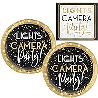 Awards Night Party Supply Pack for 40 People | Bundle Includes Paper Dessert Plates & Napkins | Movie - TV - Broadway Awards Show Party Supplies