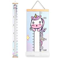 Mibote Baby Growth Height Chart Handing Ruler Wall Decor for Kids, Canvas Removable Height Growth Chart 79