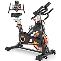 Exercise Bike, WENOKER Indoor Cycling Bike/Brake Pad Stationary Bike for Home, Indoor Bike with Silent Belt Drive, Heavy Flywheel, Comfortable Seat Cushion and Upgraded LCD Monitor
