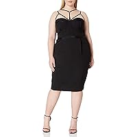 City Chic Women's Fitted Dress with Strap Neckline Detail