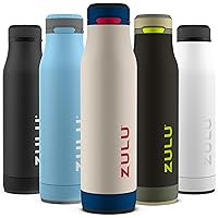 Zulu Ace Vacuum Insulated Stainless Steel Water Bottle with Chug Spout, Leak-Proof Locking Lid and Removable Base, Metal Reusable Bottle for Cycling Sports Gym Travel Bicycle Bottle Cage |24oz