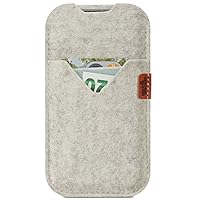 iPhone SE (2020) / 8/7 Case Cover Wallet -Shetland- 100% Finest Wool Felt Handcraftet in Germany - White