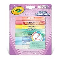 Crayola Pastel Washable Glitter Glues, Pack of 8, for School and Leisure Crafts, Assorted Colours Pastel