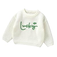 IBTOM CASTLE Baby Girls Boys Fall Winter Outfit Embroidery Knitted Pullover Sweaters 1st Birthday Party Photoshoot Clothes
