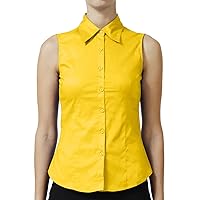 NE PEOPLE Womens Essential Basic Everyday Work Office Tailored Sleeveless Button Down Daily Shirts (S-3XL)