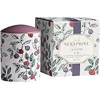 L’or de Seraphine La Pietra Scented Candle - Essential Oil Candle for Home, Notes of Fig Leaf, Cedarwood, and Fig Sap, Sustainable Palm Wax, Clean, Long Lasting, Paraben-Free, 17oz