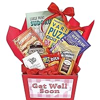 Gifts Fulfilled Comforting Gift Box for Get Well, Thinking of You, After Surgery, Recovery, Illness Gift Basket has Food and Boredom Busters for Men, Women, Friends and Family