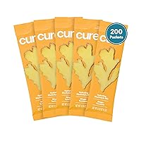 Cure Hydrating Electrolyte Mix | Electrolyte Powder for Dehydration Relief | Made with Coconut Water | No Added Sugar | Vegan | Paleo Friendly | Bulk Bag of 200 Packets - Ginger Tumeric