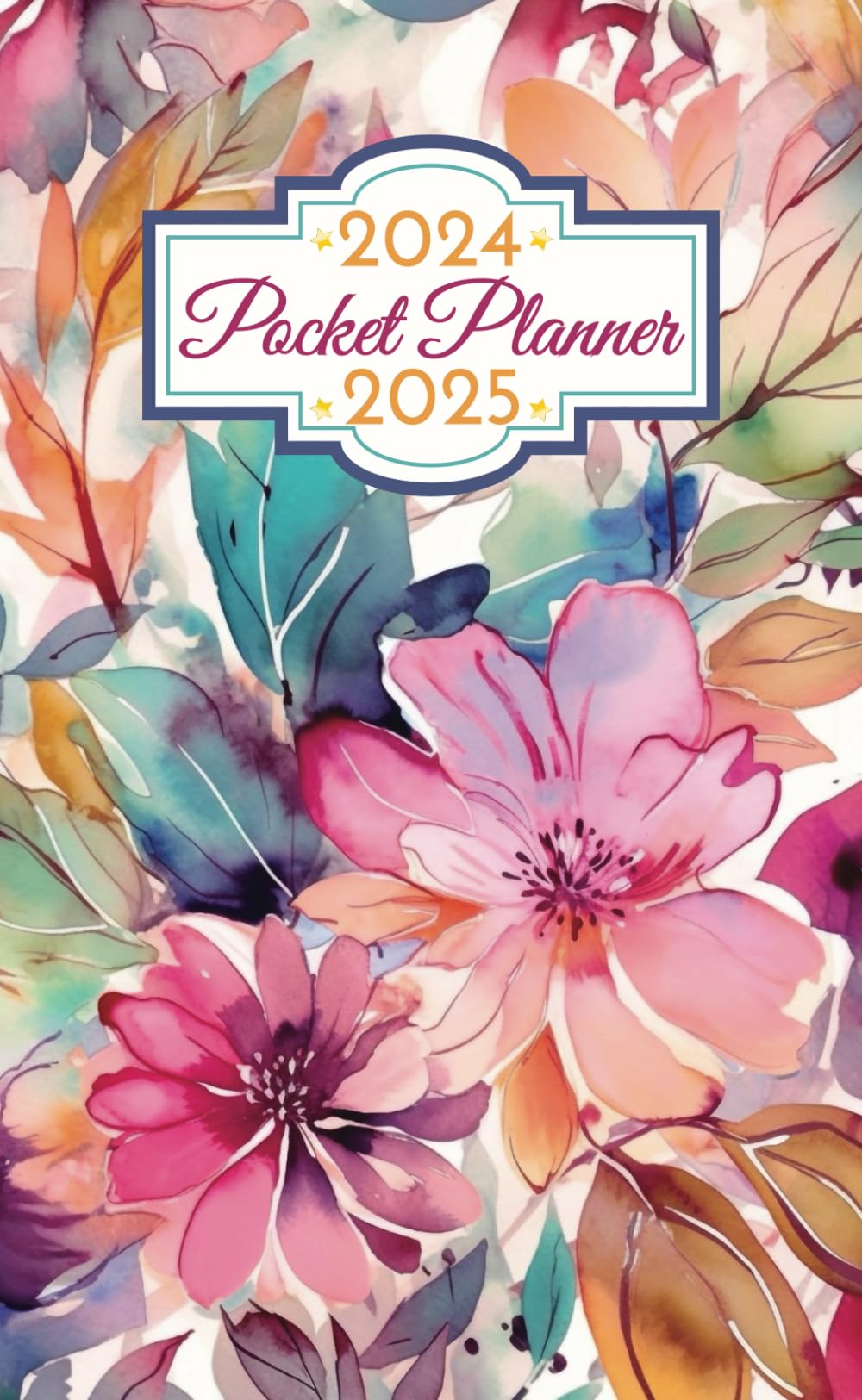 2024-2025 Pocket Planner: Small 2 Year Pocket Calendar Monthly Agenda For Purse, from January 2024 to December 2025, Floral Cover size 4 x 6.5 Size
