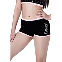 Kurve Kids and Girls Dance Lightweight Rhinestone Shorts, UV Protective Fabric, Rated UPF 50+ (Made with Love in The USA)