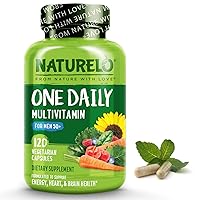 One Daily Multivitamin for Men 50+ - with Vitamins & Minerals + Organic Whole Foods - Supplement to Boost Energy, General Health - Non-GMO - 120 Capsules - 4 Month Supply