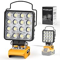 LED Work Light for DeWALT 20V/18V Battery,Ecarke 20v Work Light with Low Voltage Protection,USB&Type-C Charging Port LED Work Light for Job Site&Security Lighting/Camping/Outdoor Fishing(Only Tool)