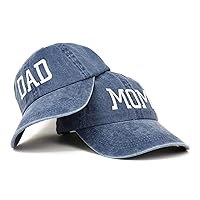 Trendy Apparel Shop Capital Mom and Dad Pigment Dyed Couple 2 Pc Cap Set