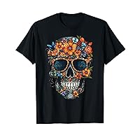 Floral Mexican Skull Day of the Dead Dia De Muertos Women T-Shirt