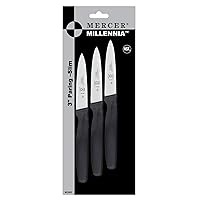 Mercer Culinary M23903 Millennia Black Handle, 3-Inch Slim Paring Knives (3-Pack), Paring Knife