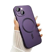 Magnetic Case for iPhone 14 Phone Case for Women/Men, Shockproof Matte Luxury Soft Metallic Luster Design with Camera Lens Protector, Compatible with Magsafe Case for iPhone 14 6.1